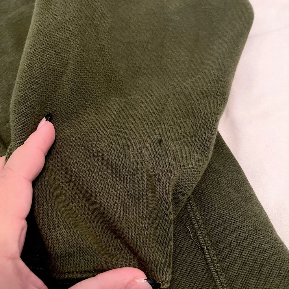 Nike Mens Army Green Fleece Hooded Pullover Sweatshirt size L